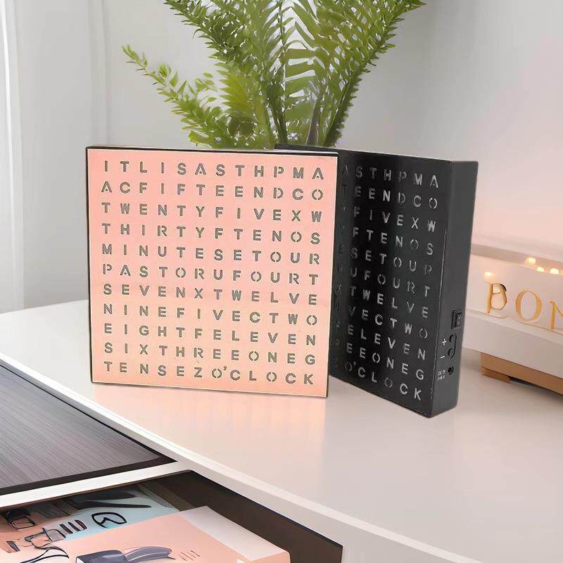 时尚设计英文显示办公学习读时定时器LED字母读时表时钟LED时钟