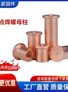 电弧焊用焊接螺母柱PT型内螺纹螺柱植焊母焊接螺母点焊螺套镀铜