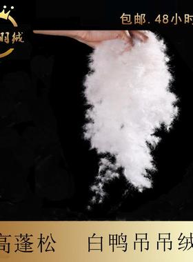 白鸭绒吊吊绒国标水洗高品质羽绒被填充物高蓬松纯白大朵人工挑选