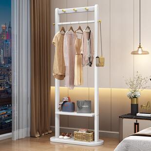 高端落地衣帽架家用房间实木挂衣服架子卧室收纳置物架室内晾衣架