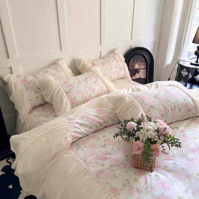 法式田园玫瑰全棉床上四件套公主风100纯棉蕾丝被套仙女床裙款1.8,农机/农具/农膜,其它农用工具,淘宝优惠券,粉丝福利购,淘宝优惠卷