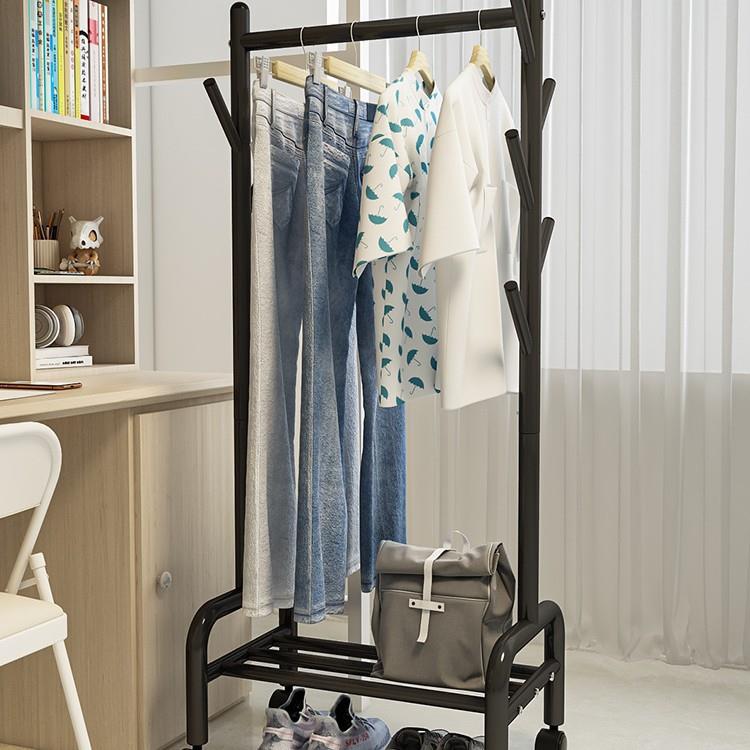 宿舍落地挂衣架不占地收纳衣帽架子门后家用转角网红晾衣架凉衣服