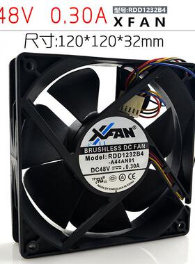 原装XFANRDD1232B448V0.30A1203212CM4线PWM温控滚珠风扇
