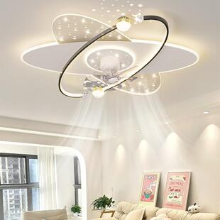 客厅吸顶灯奶油风现代简约2025年新款餐厅吊灯大气卧室房间风扇灯