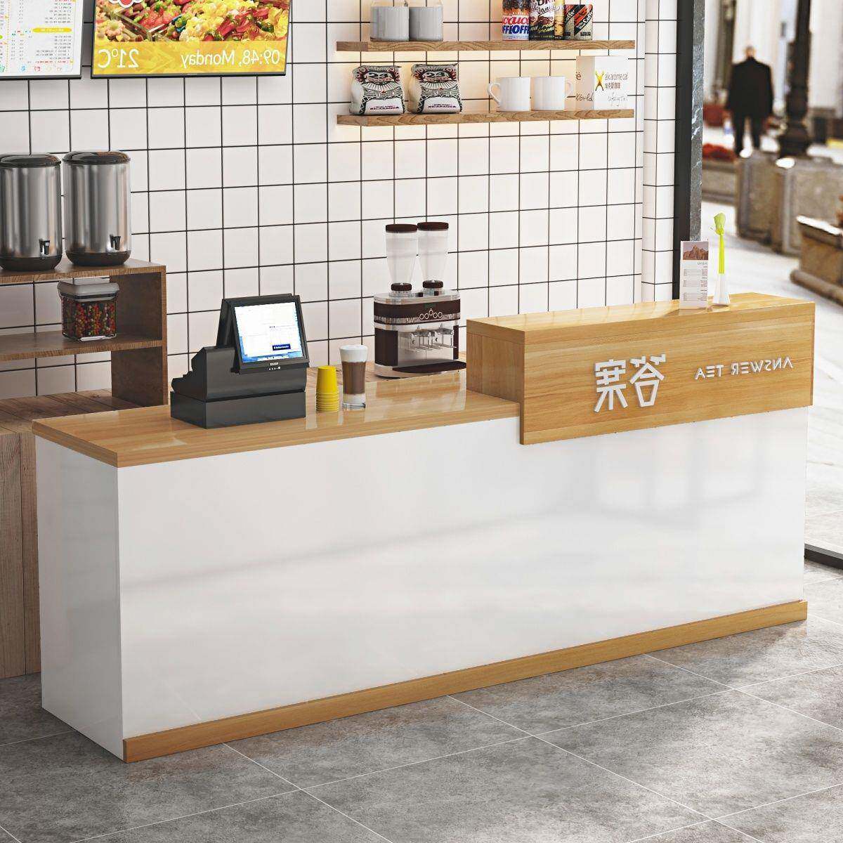 收银台简约柜台前台接待商用小型店铺吧台奶茶小吃店吧台餐饮店