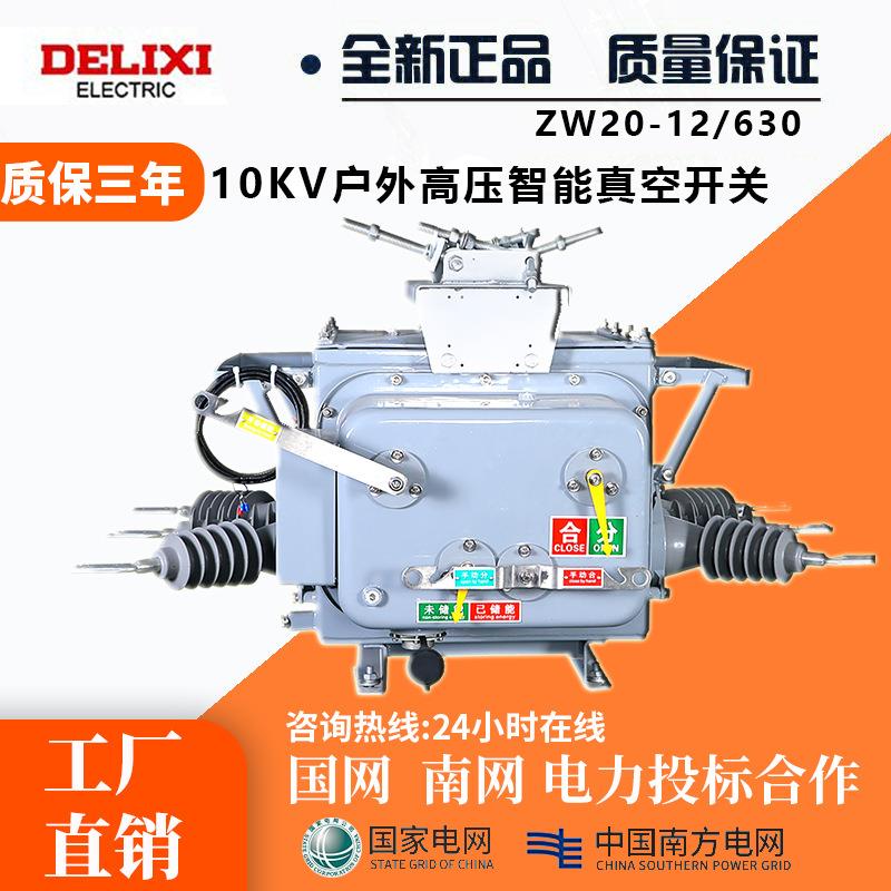成观电气ZW20-12户外高压真空断路器10KV手动智能带隔离柱上开关