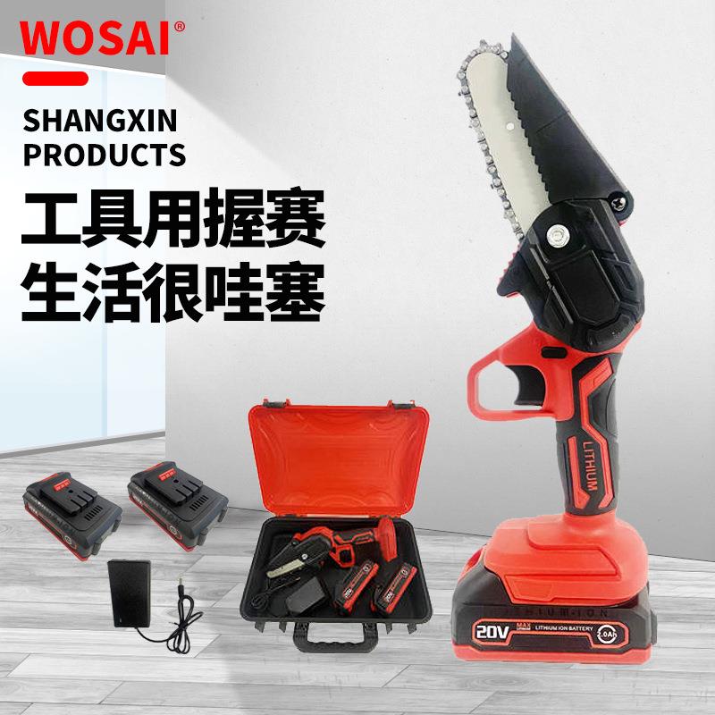 电动无绳20v迷你便携式价格便宜4寸6寸木材锯木锂电锯链锯