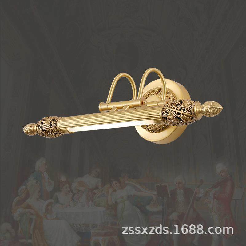 全铜镜前灯卫生间镜柜专用led法式洗漱台镜子灯欧式化妆浴室柜灯