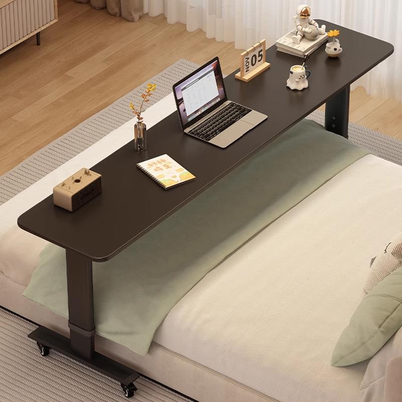 Z&书桌学生家用实木长条桌简约靠墙可移动升降工作台办公电脑跨床