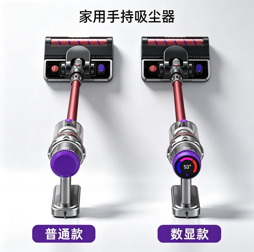 电动地板刷带显示三档吸力调节挂壁无线便携吸尘机家车两用吸尘器