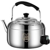 304特厚电热水壶大容量电壶防干烧鸣笛不锈钢茶壶插电烧水器家用