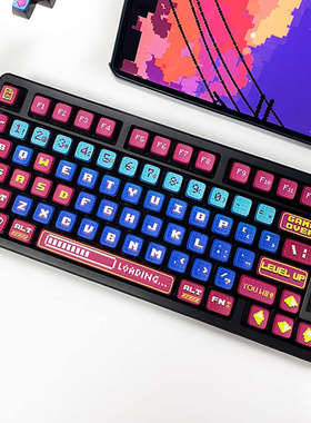 骆砾 像素透光键帽PBT热升华ASA高度MOA/MDA/XDA/原厂68/87/104等