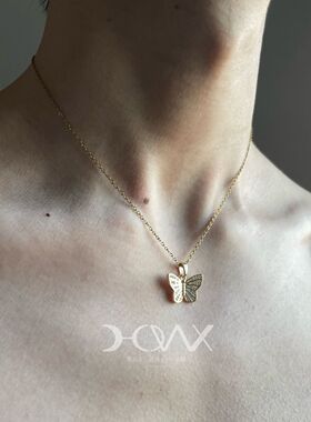 好诶/Springtime系列 · 镶钻富贵金娥钛钢项坠项链