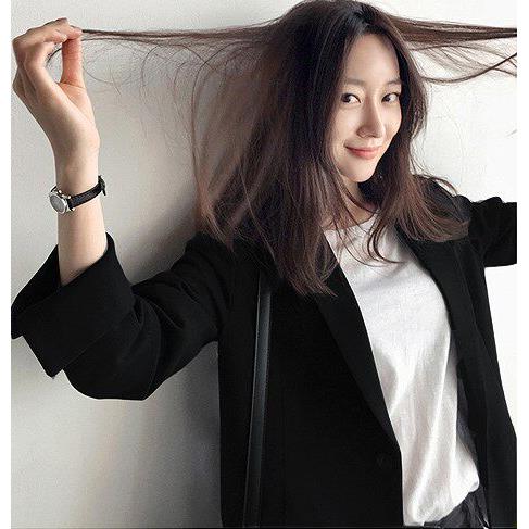 网红小西装外闲套女气质2026春T0872秋英伦韩版休宽黑松中风长职