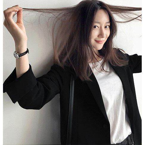 网红小西装外闲套女气质2026春T0872秋英伦韩版休宽黑松中风长职