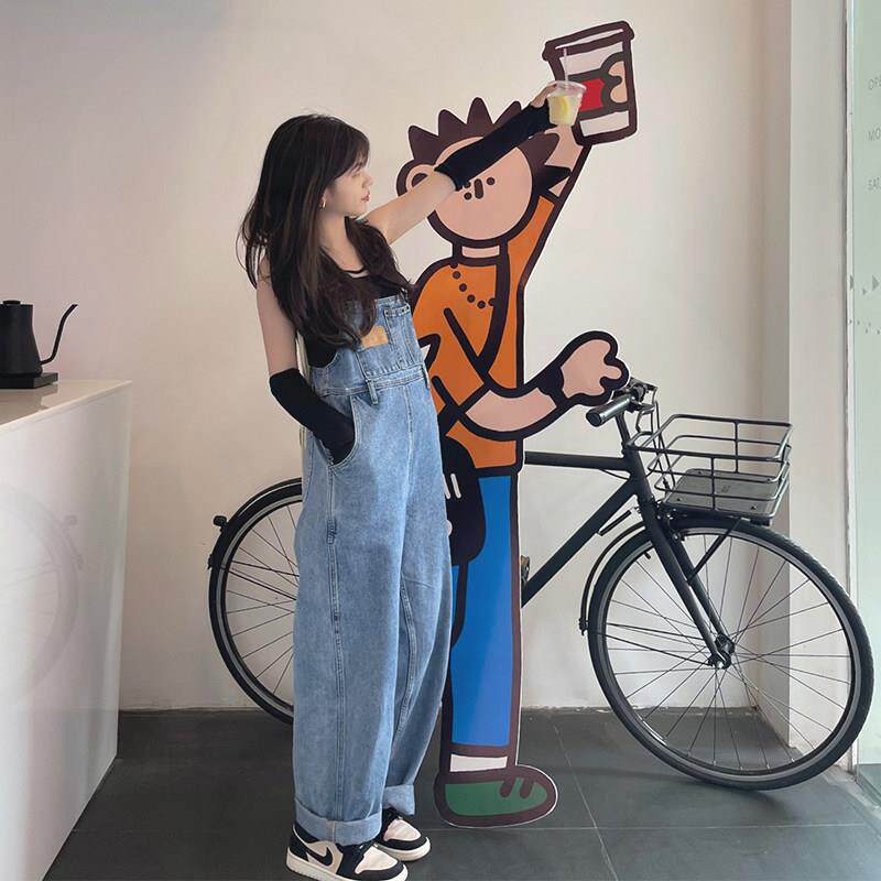 奶fufuT5828牛仔抱婴袋松裤减龄2025新款夏季薄裤款小个子宽连女