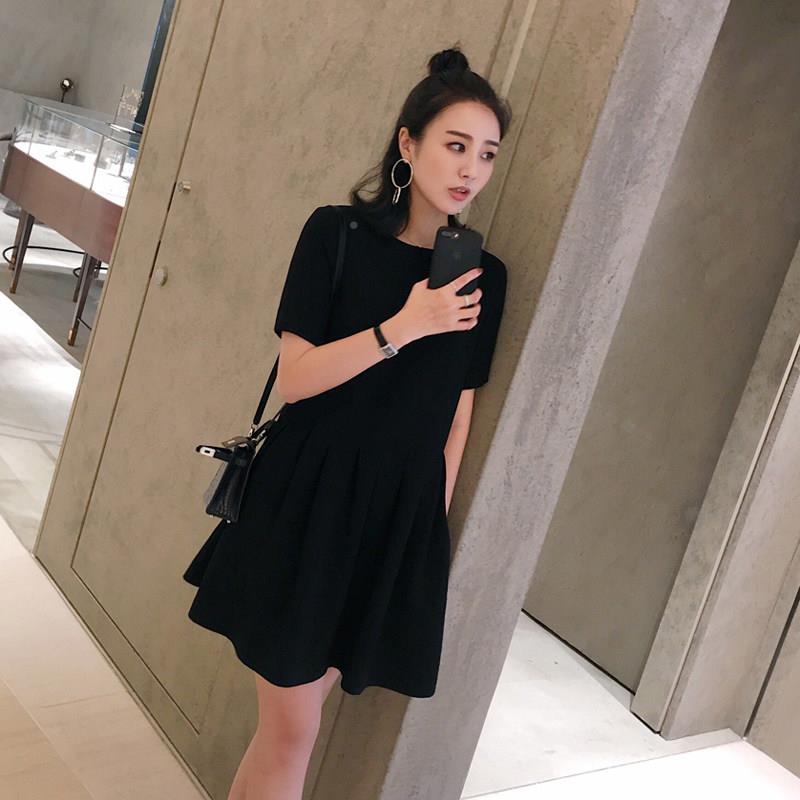 欧洲站2026夏装新款小装初恋收02腰显瘦装黑女裙港风甜美洋派洋女