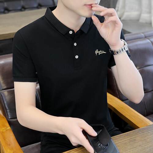 尔卡丹棉polo衫男士短袖t恤夏纯LN-MNPL2季新皮款修身潮流翻领衣