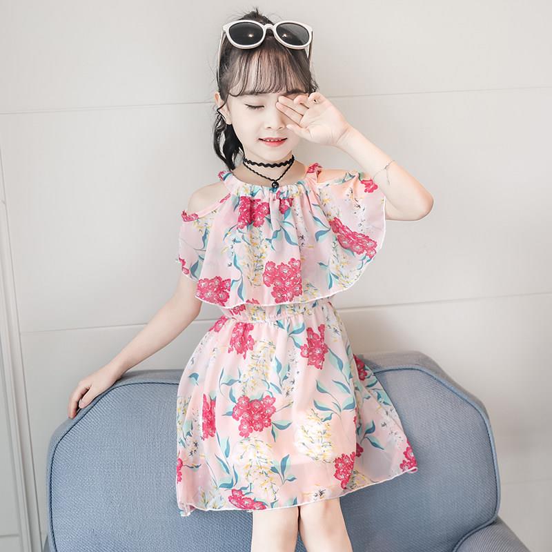 韩国女童连裙童夏装2024衣新款儿洋气纺公主裙网红女孩碎花T66712