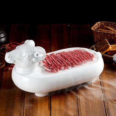 特色羊火锅UFI餐店具创意个性密胺盘子异装牛涮肉盘子形网红餐具