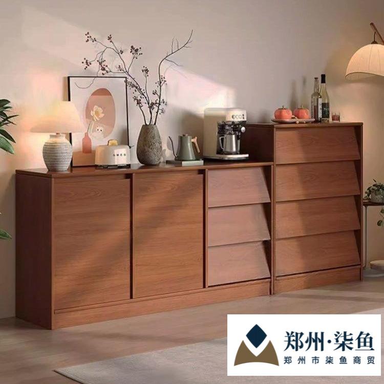 中古风实木餐边柜家用客厅收纳储物斗柜餐厅厨房多功能抽屉柜组合