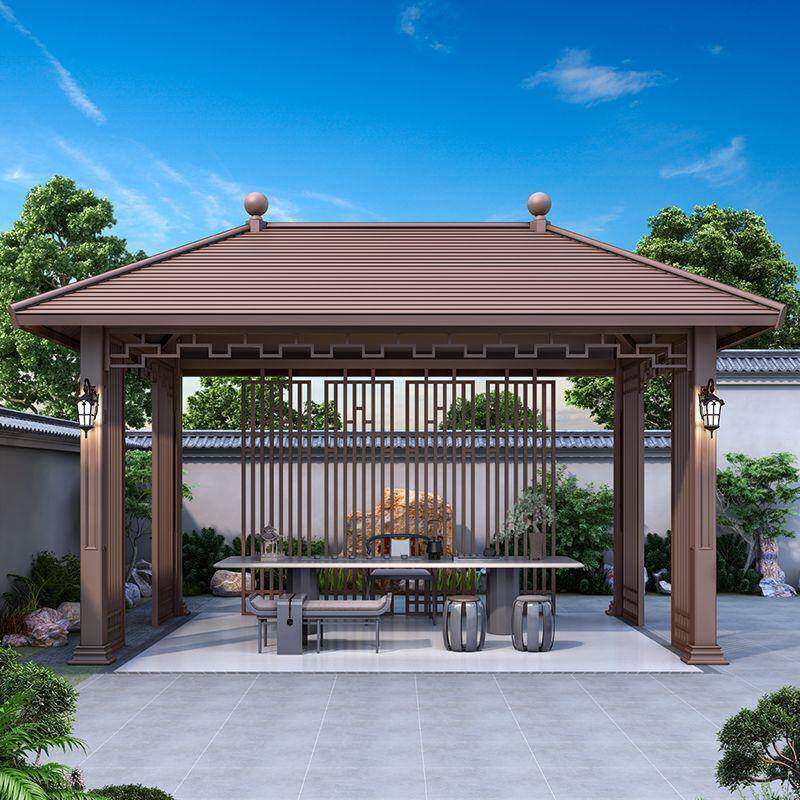 哇噢户外阳光房庭院铝合金凉亭新中式户外别墅凉亭花园公园露台亭