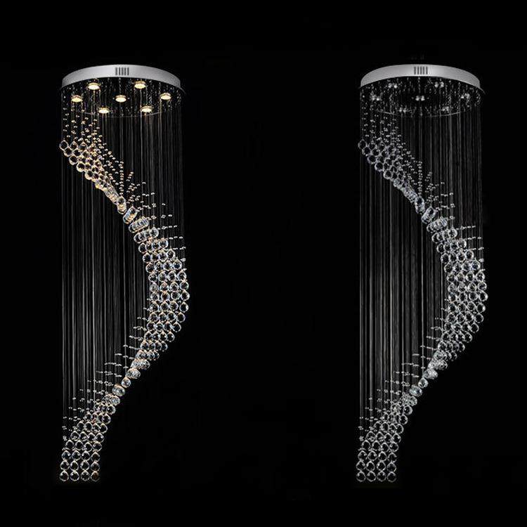 LED现代简约复式楼梯吊灯餐厅水晶灯长吊灯别墅楼梯间大厅吊线灯,家装灯饰光源,智能吊灯,淘宝优惠券,粉丝福利购,淘宝优惠卷