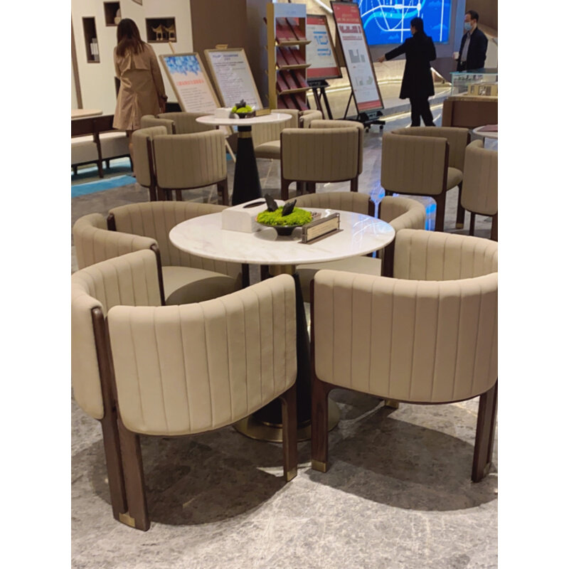 轻奢售楼处部洽谈桌椅组合现代新中式酒店展厅样板间会客椅子定做