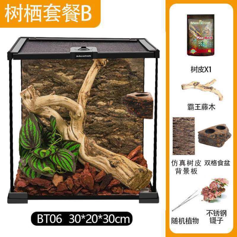 蜥蜴饲养缸雨林造景寄居蟹玻璃饲养箱角蛙爬虫守宫蜘蛛生态宠爬盒
