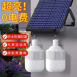 太阳能户外庭院电灯家用充电室内照明一拖二分体式 2025新款 挂灯泡