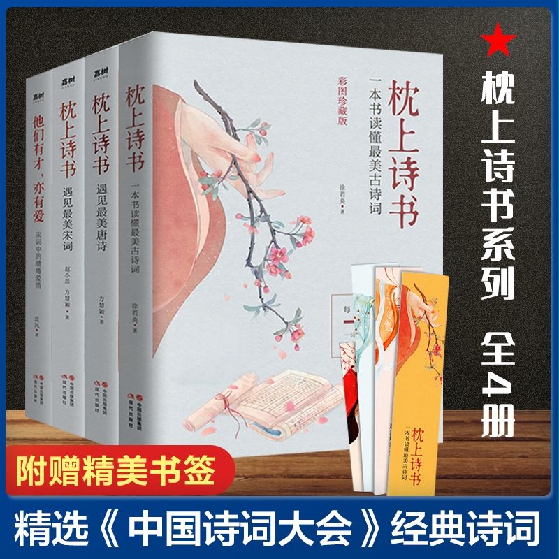 枕上诗书系列全4册 枕上诗书+遇见最美宋词+遇见最美唐诗 中国文学散文诗古歌词枕上诗书系列作品精选中国诗词大会经典宋词唐诗