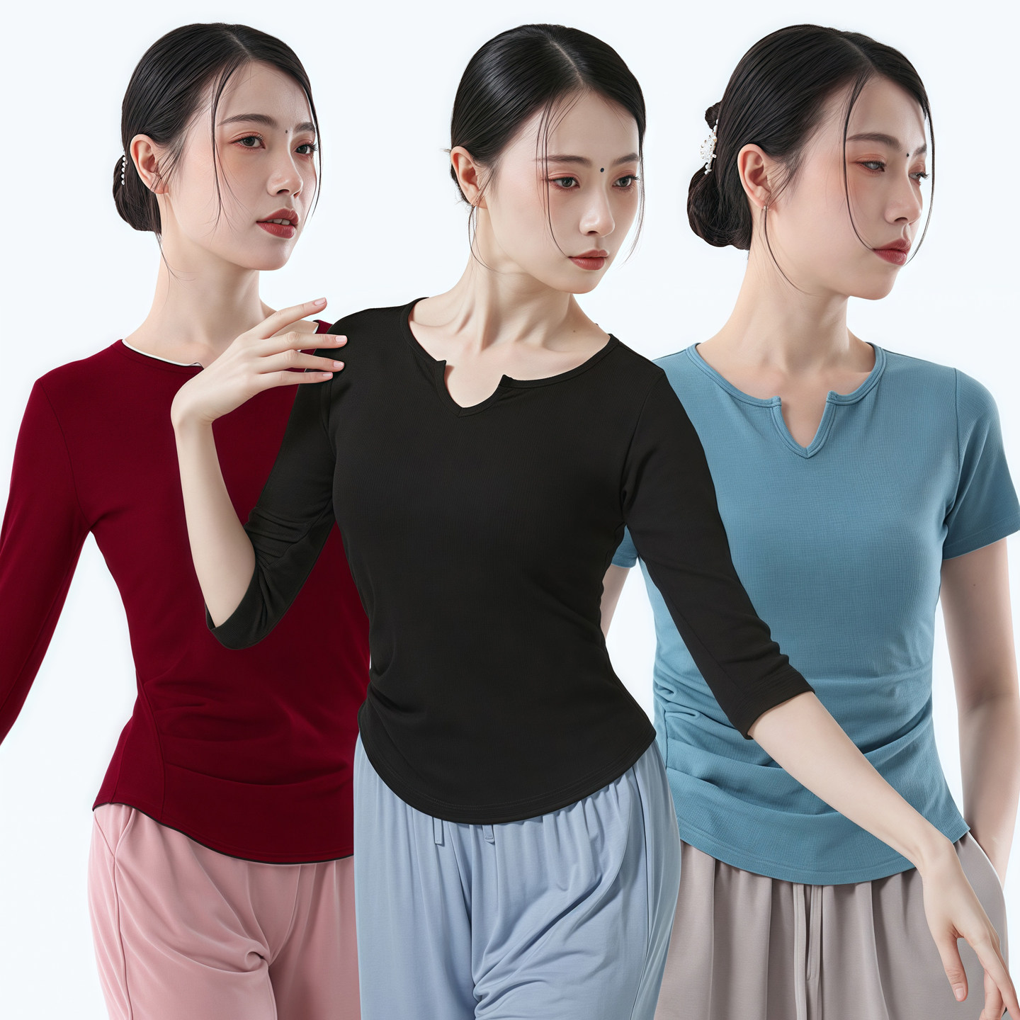 舞蹈服装上衣成人日常形体练功服图片