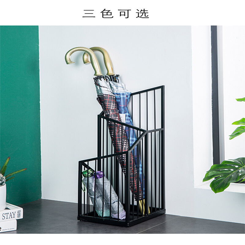 新款现代简约置伞架家用门口教室银行雨伞架铁艺收纳桶架置物架