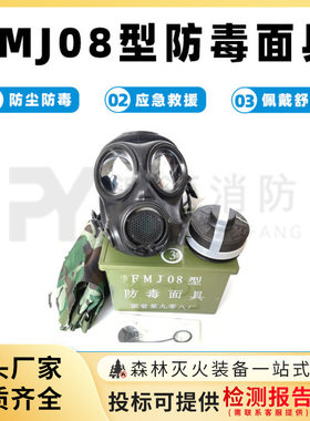 FMJ08型防毒面具核污染全防护面罩浓烟毒气过滤罩喷漆化工全脸罩