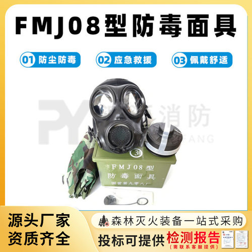FMJ08型防毒面具核污染全防护面罩浓烟毒气过滤罩喷漆化工全脸罩