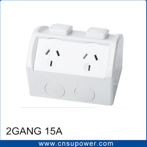 澳标SAA户外工业防水插座2位两开两插/澳式拨动开关插座10A 15A