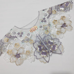 新中式马面裙云肩明制汉服衣领单独假领女坎肩披肩成人大童红粉色