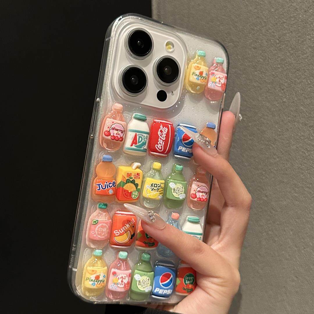 创意饮料超市瓶子适用iPhone15promax手机壳苹果14新款13软 12/11