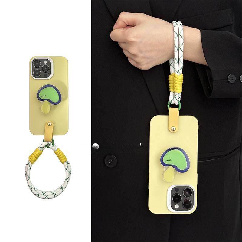 可爱日韩ins创意支架适用苹果15手机壳13简约11编织绳12防摔14pro
