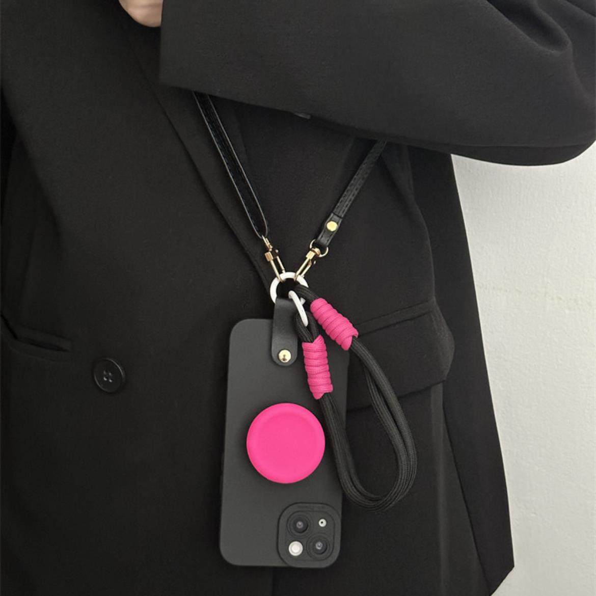 玫红硅胶支架斜跨腕带适用于16promax苹果14手机壳13防摔12全包15,3C数码配件,手机保护套/壳,淘宝优惠券,粉丝福利购,淘宝优惠卷