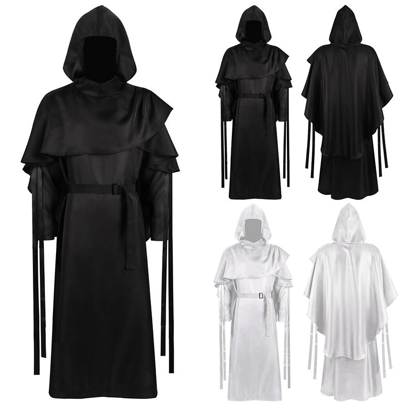 2025新款欧中世纪牧师cos服鸟嘴瘟疫医生万圣节死神长袍派对扮演图片