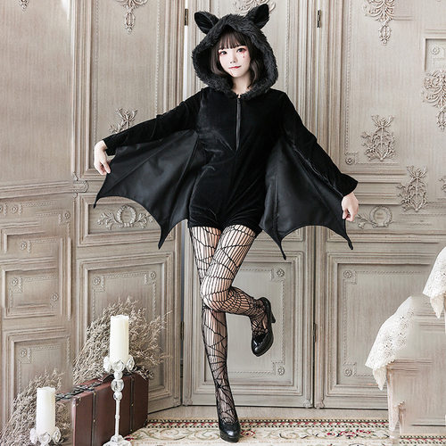 万圣节服装恐怖吸血鬼蝙蝠恶魔服装动物派对狂欢节角色扮演表演服