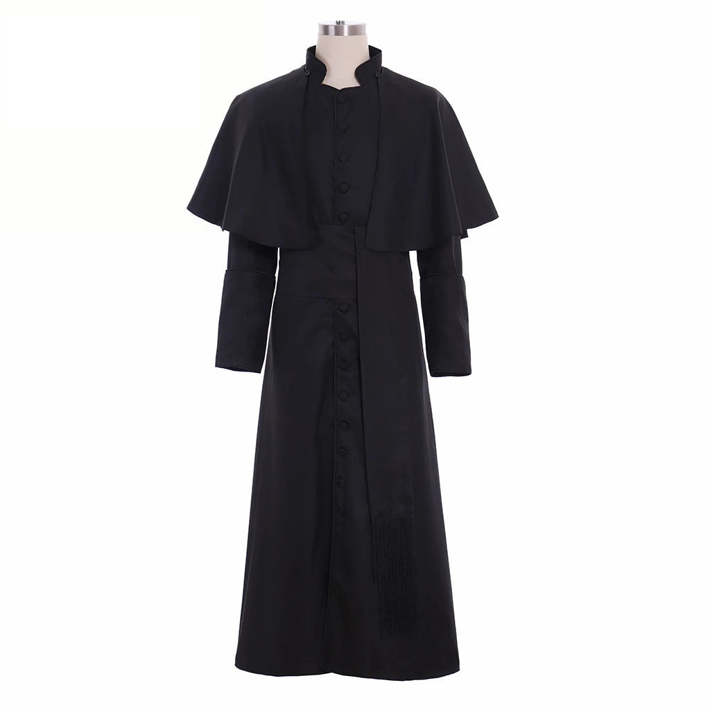 万圣节中世纪复古牧师cos服神父cosplay服装表演装扮衣服