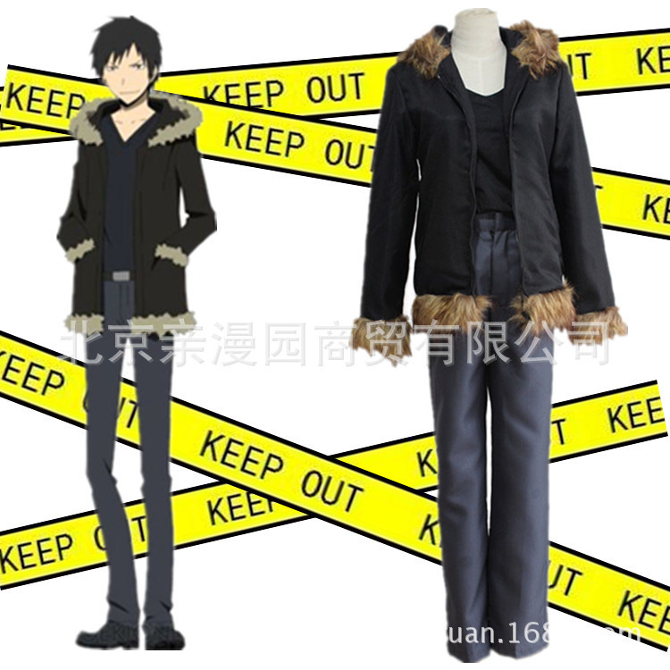 【亲漫园】无头骑士异闻录折原临也cos服毛领外套漫展cosplay服装