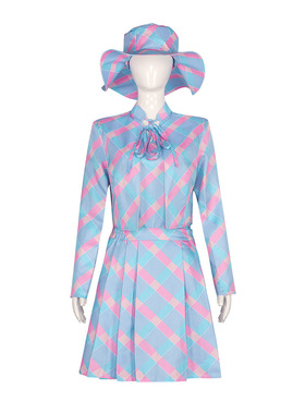 真人版电影巴比cos服Barbie肯尼ken蓝色条纹裙cosplay舞台表演服