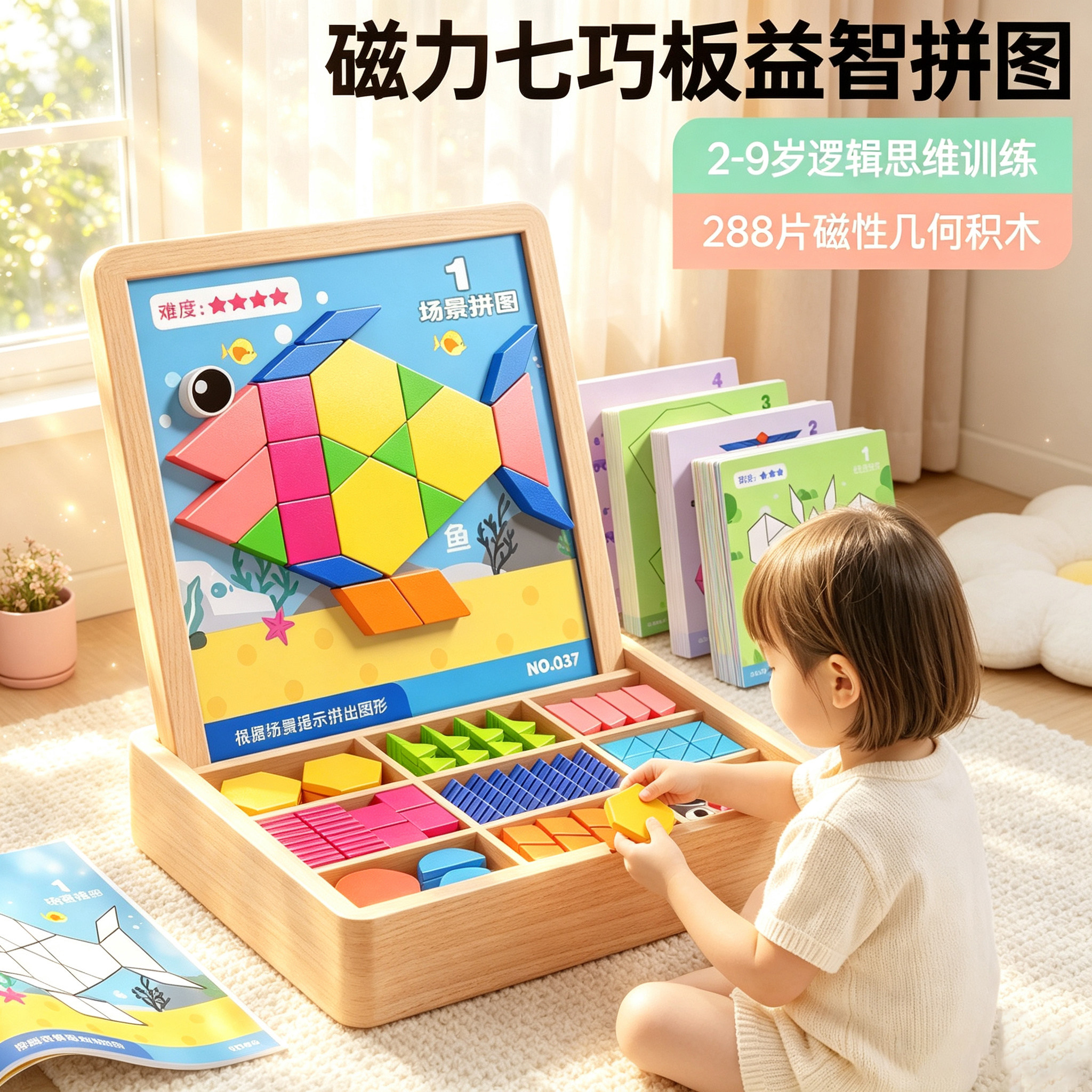 德国磁力七巧板拼图儿童启蒙玩具