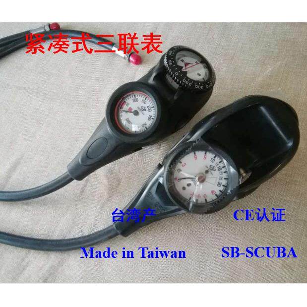 残压表 SB-SCUBA潜水三联表 台湾潜水仪表 压力表 深度表 指北表