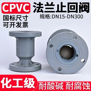 国标CPVC法兰止回阀化工水管阀门立式单向阀逆止阀开关美标dn50