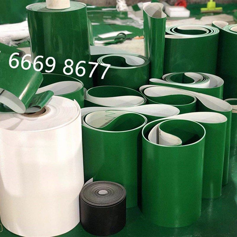 PVC绿白色食品级轻型平面流水线工业皮带输送带运输带传动/传送带