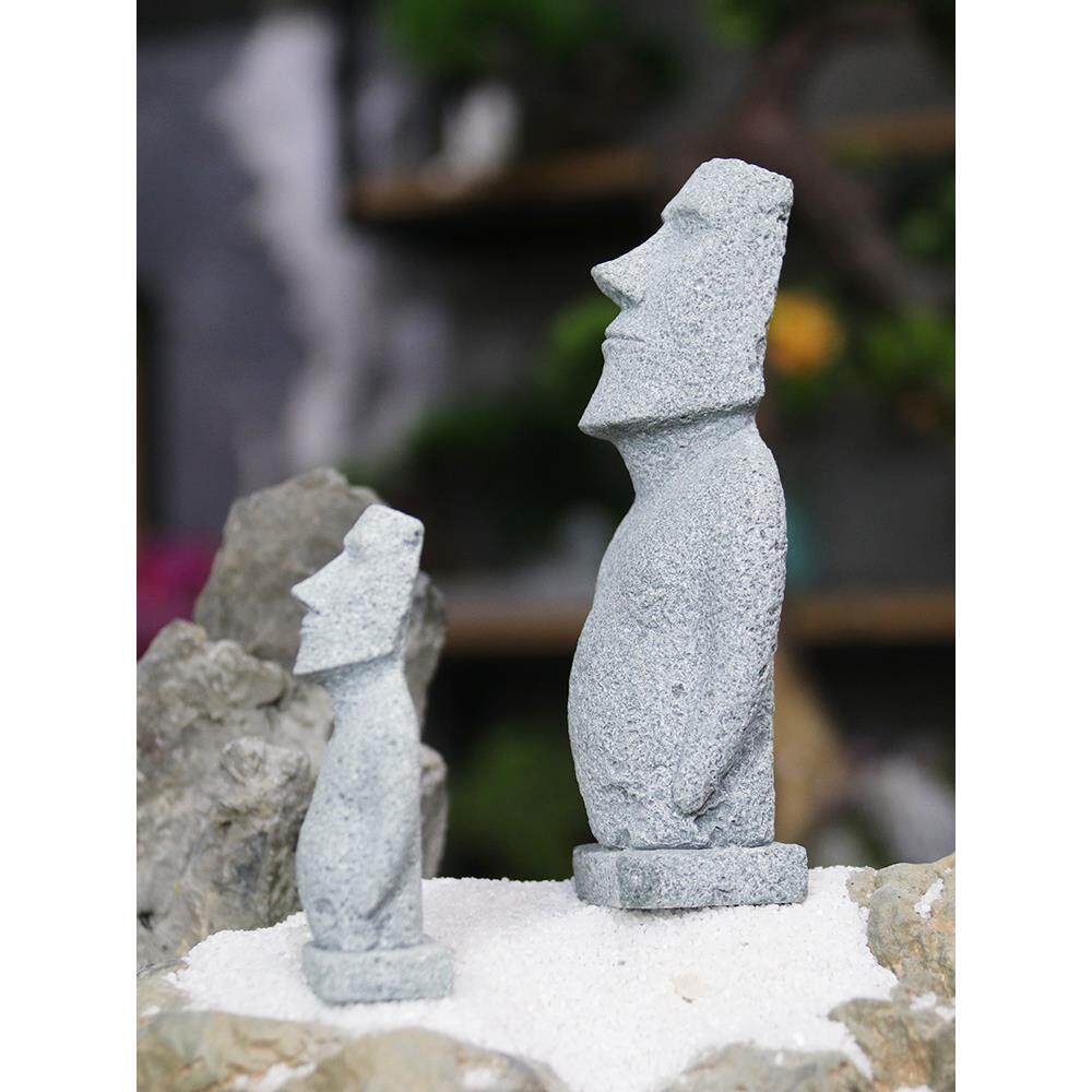 仿真摩艾石巨人造景装饰摆件园艺花卉沙盘微景观仿石复古巨人石像